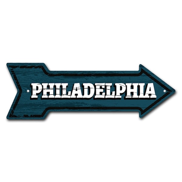 Philadelphia Arrow Sign Funny Home Decor 36in Wide